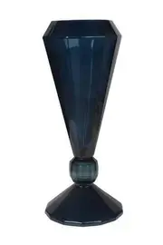 Emporium Deco Crystal Vase in Black