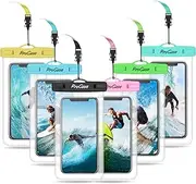ProCase 6 Pack Waterproof Phone Pouch Waterproof Phone Case for iPhone 16 15 14 13 12 11 Pro Max XS X, Cell Phone Pouch Holder with Lanyard for Galaxy S24 S23 S22 S21 Pixel Up to 7.0" -Mixed