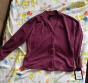 Art Class Girls Size S (6/6x) Burgandy V-Neck Cardigan Sweater
