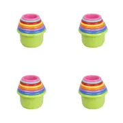 4x 8pc Cuddle Bug Baby/Toddler Stacking Fun Play Toy Cups 30x8.4cm Assorted