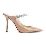 [Jimmy Choo] Jimmy Choo-Nude Patent Leather Bing 100 Sandals-Donna 36 IT