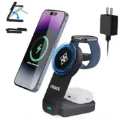 Magnetic Wireless Charger 3 in 1, Mag-Safe Wireless Charging Station Black