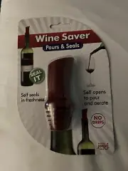 Jokari Wine Pump Stopper And Wine Saver Pours & Seals - Red - NIP