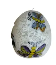 New Vintage Egg Shaped Butterfly Candle 5"