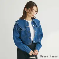 在飛比找蝦皮商城優惠-Green Parks 可愛大荷葉領牛仔前扣短版外套(6P4