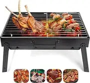 AGM Barbecue Grill, Charcoal Grill Portable Folding BBQ Grill Barbecue Desk Tabletop Outdoor Stainless Steel Smoker BBQ for Picnic Garden Terrace Camping Travel