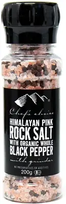 Himalayan Pink Rock Salt and Organic Black Pepper Grinder 200G