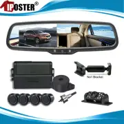 4xParking Radar Sensor Reversing Camera 4.3"Car Rear View Mirror Monitor iPoster