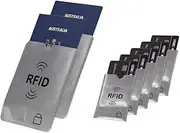 [Generic] 7X RFID Blocking Sleeves Secure Passport Credit Card ID Protector Anti Theft Scan Safe Holder Blocker Identity Prevention Aluminum Foil Slim Silver (89030A1)