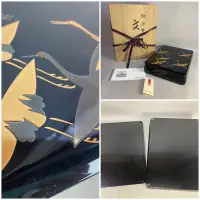 在飛比找蝦皮購物優惠-日本 木胎漆器 樹漆 頂級輪島塗 金銀蒔繪丹頂鶴 文盒  紙