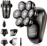 Detachable Head Shavers, 5 in 1 Electric Razor IPX7 Waterproof for Bald Men, ...