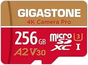 Gigastone 256GB Micro SD Card, 4K Camera Pro, 4K Video Recording for GoPro, Action Camera, DJI, Drone, R/W up to 100/60 MB/s MicroSDXC Memory Card UHS-I U3 A2 V30 C10