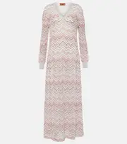 [Missoni] Missoni Zig Zag metallic knit maxi dress UK 12 multicoloured