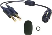 UFQ XLR Aviation Headset Adapter for General black