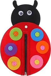 Shoe Tie Practice for Kids, Felt Board for Toddlers, Non-Woven Ladybird DIY Kit, Learn to Zip & Button, Early Learning Skills