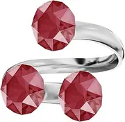 [Panda-Jewellery] 925 Sterling Silver Ring with Crystals from Swarovski® - Xirius - Many Colours - Adjustable Ring for Women - Beautiful Jewellery for Women with Gift Box