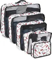 [Sanrio] Hello Kitty Packing Cube Set - Girls, Boys, Teens, Adults - Officially Licensed Hello Kitty Travel Packing Cube Cases 4 Piece Set