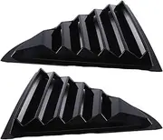 1Pair Car Rear Window Louver Shutter Trim Cover Car Accessories Bright Black Plastic Compatible For Chrysler 300 2011-2022