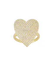 Sphera Milano 14K Over Silver CZ Pave Heart Ring