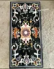 6'x3' black Marble dining bird Table Top lapis Inlay pietra dura sofa table