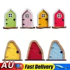 Wooden Miniature Fairy Dwarf Window Door Tree Yard Gnome Sculpture Decor HOT