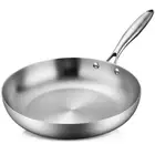 24/26/28cm Frying Pan Stainless Steel 0.23cm Thick 5 Ply Steel Skillet Cooking