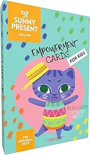 Sunny Present Empowerment Cards for Kids – 45 Action Packed and Fun Self Esteem Exercises - Mindfulness, Encouragement, Self-Compassion, Relaxation, Body Awareness, Feelings, Fun