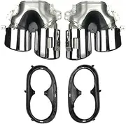 Compatible For Benz W177 C118 CLA35 X247 GLB35 A45S Compatible For AMG A35 2020-2024 Exhaust Tip Modification Black Muffler Tip Nozzle(1set Silver)