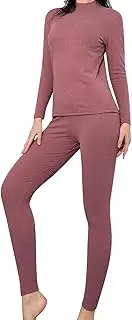 [Generic] Lace Lingerie Garter Set Womens Two-Piece Suit Long Sleeve O Neck Blouse Thermal Underwear Soft and Warm Top and Pants Sets Outfit Set
