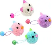 BESPORTBLE 4pcs Plush Cat Scratch Cartoon Mouse Chewing and Bell Ball for Interactive Play Pet Supplies for Indoor Cats to Boredom and Strengthen Bond