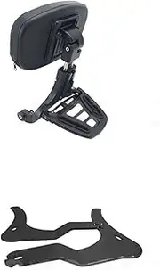 Rear Accessories Motorcycle Backrest Multi-Purpose Passenger Backrest with Folding Luggage Rack for Kawasaki for Vulcan 900 Classic(Black)