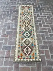 Hand Knotted Flat weave Kilim Hallway Runner Rug 271 CM x 71 CM KA# 24