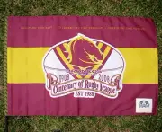 NRL BRISBANE BRONCOS FLAG Centenary 90cm x 60cm + BONUS QLD CAR FLAG - NEW!