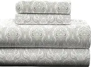 Heavy Weight Printed Flannel Sheet Set, King, Paisley