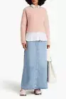 RRP €530 LOULOU STUDIO Faro Cashmere Jumper Size L Pink Ribbed Knit Mock Neck