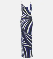 [Pucci] Pucci Iride silk crêpe de chine slip dress AU 14 blue