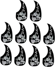 ERINGOGO 10pcs Replacement Guitar Pickguards Durable Folk Guitar Protectors Lightweight Musical Instrument Accessories with Patterns
