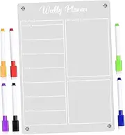 PLAFOPE 1set Refrigerator Whiteboard Calendar Erasable Month Planner Kitchen Schedule Writing Board for-do Lists and Reminders Portable and Reusable Design