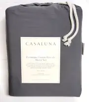 Casaluna California King 400 Thread Count Percale Sheet Set - Dark Grey