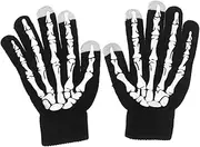 [Totority] Halloween Party Gloves Knitting Skeleton Claw Touch Screen Gloves for Men Women