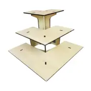 3 Step Corner Display Rack Retail Table Display for Dolls Figurines Crafts