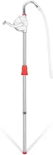 HORUSDY Aluminum Rotary Oil Drum Pump, Manual Hand Crank Barrel Pump For 205L Drum with Stainless Steel Inlet Pipe for Oil Transfer