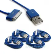 4X 6FT USB SYNC DATA POWER CHARGER CABLE APPLE NEW IPAD IPHONE IPOD TOUCH BLUE