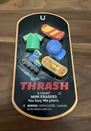 Brand New - Thrash 5 Ct Mini Eraser Set Ustyle