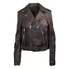 NWT Amiri PERFECTO WITH PAINT EMBROIDERY Black Leather Jacket Size 56 $3890