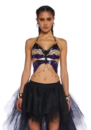[Club Exx] Glimmer Goddess Sequin Top