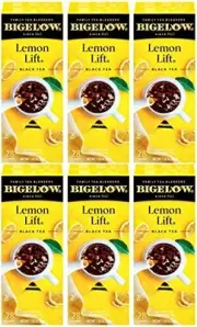 Bigelow Lemon Lift Black Tea Bags 28-Count Boxes (Pack of 6) Lemon Flavored B...