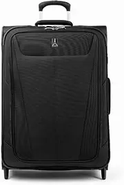 [Travelpro] Maxlite 5 Softside Expandable Upright 2 Wheel Checked Luggage, Lightweight Suitcase, Men and Women, Black, Checked Medium 26-Inch, Black, Checked-Medium 26-Inch, Maxlite 5 Softside