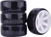 RC Plastic Wheel and Tire Set, 63mm Hard Tyres for 1/10 Drift Car Traxxas HSP Tamiya HPI Kyosho On-Road Drifting Car (White)