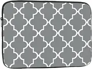 Quatrefoil Grey Laptop Sleeve 15 inch Shockproof Protective Computer Carrying Cover Water Resistant Computer Bag Laptop Case Briefcase Handbags Portable Laptop Bag Gifts for Men Women